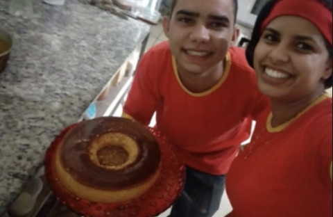 Família Arth'Pan com uma receita da casa